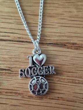NWT Tibetan Silver 'I ♥ Soccer' Pendant Necklace